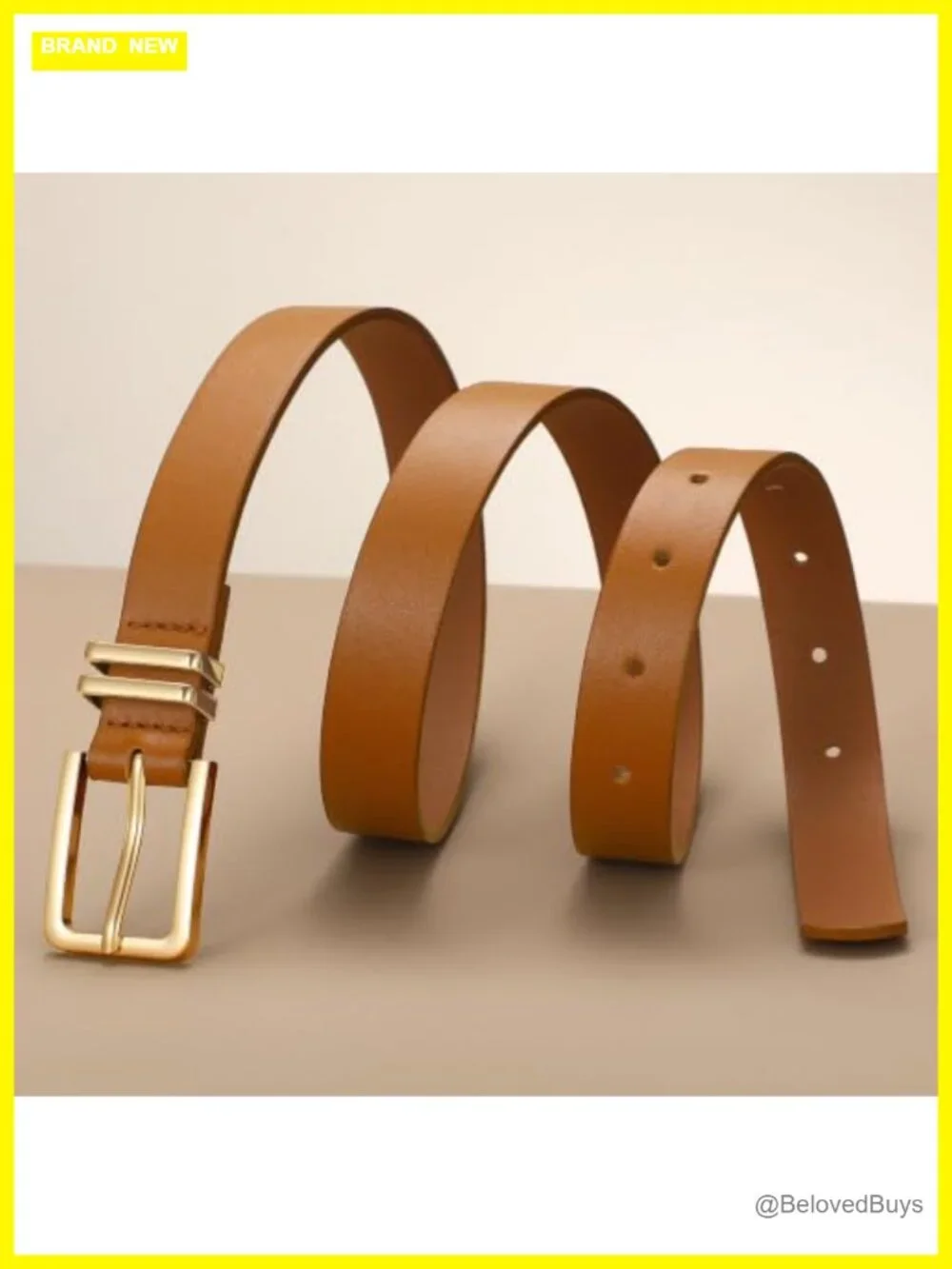 2 Pack Faux Leather Skinny Belt Women Thin Waist Belt Gold Buckle